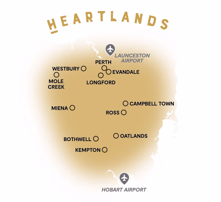 The Heartlands Tasmanian Drive Journey.